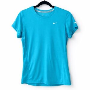 Nike Dri-Fit Blue Running Tee | Women's Short Sleeve Workout Top | Size M